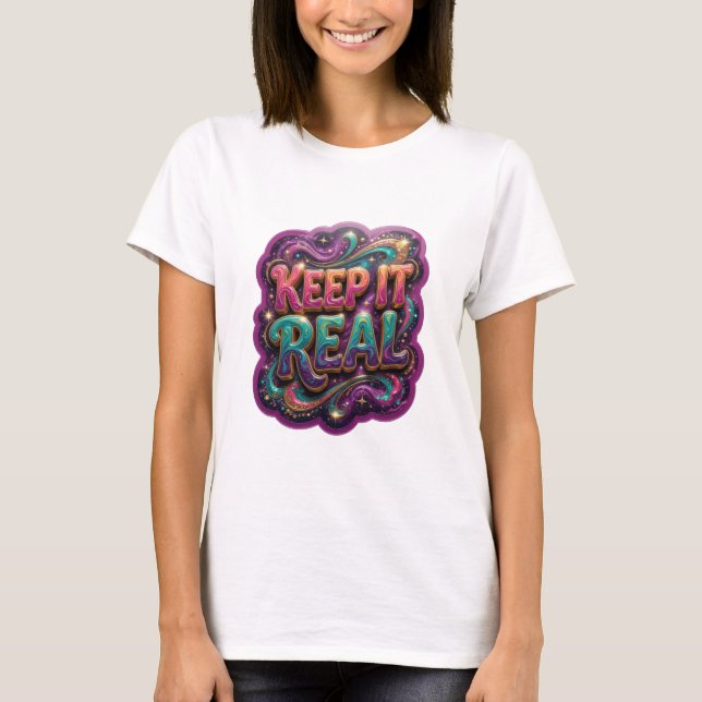 Ren Gold KEEP IT REAL Statement T-shirt (Framsida)