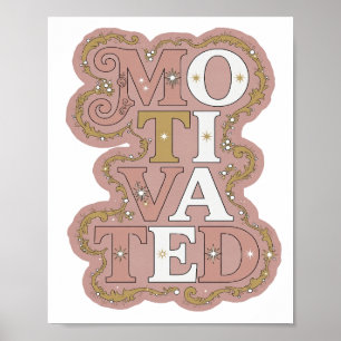 Ren Gold MOTIVERAD 3D Text Konst Poster