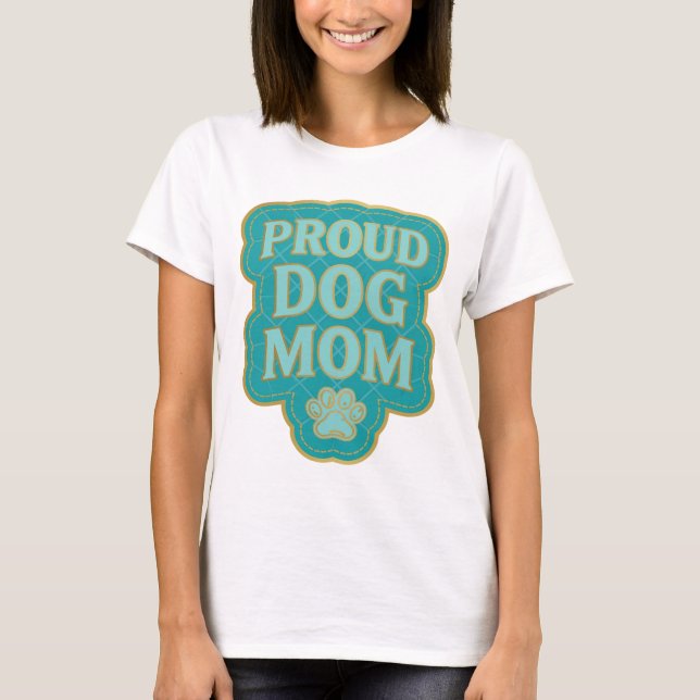 Ren Gold STOLT HUND MAMMA Statement Design T Shirt (Framsida)