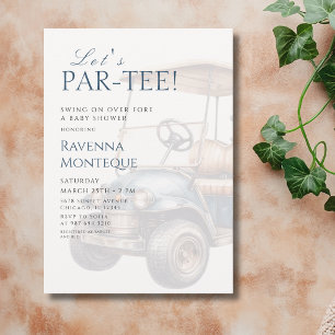 Ren Golfvagn Låter Par-Tee Baby Shower Inbjudningar