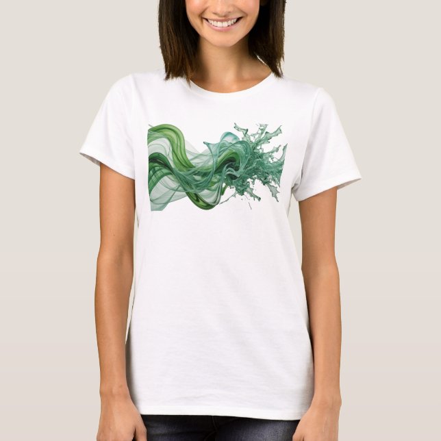 Ren Grön ABSTRAKT KONST Grafisk T-shirt (Framsida)