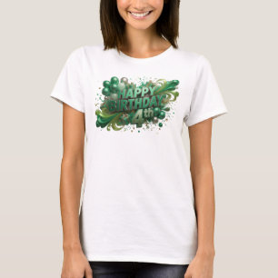 Ren Grön GRATTIS PÅ FÖDELSEDAGEN 4E Tryck T Shirt