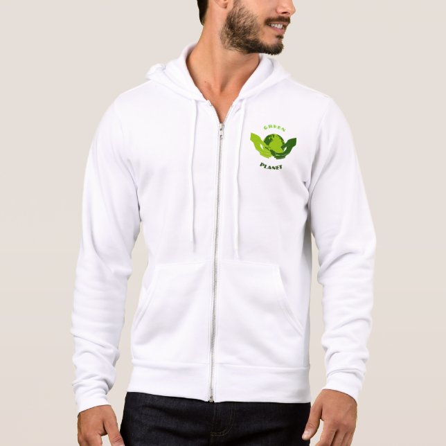 Ren GRÖN PLANET Canvas Tröja Män T-Shirt (Framsida)