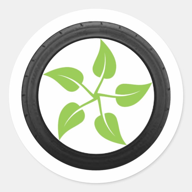 Ren grönt driver - elbilen runt klistermärke (Framsida)