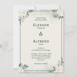 Ren Grönt - minimalistisk bröllopsinbjudan Inbjudningar