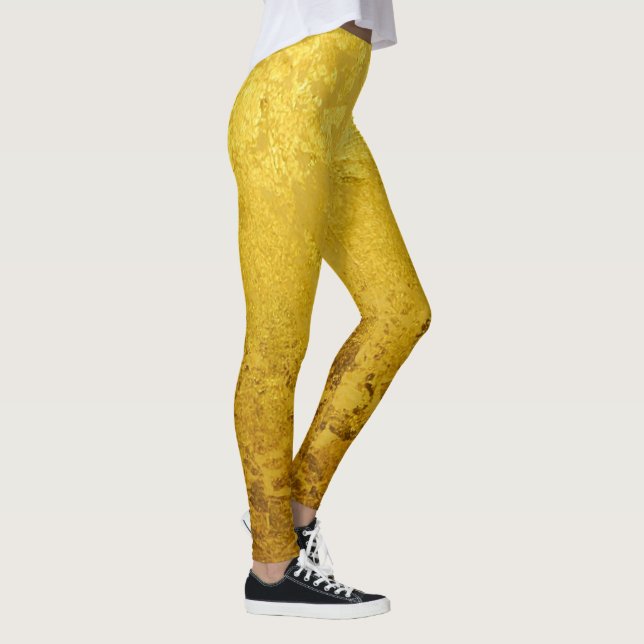 REN GULD BLAD Mönster + din text / foto Leggings (Höger)