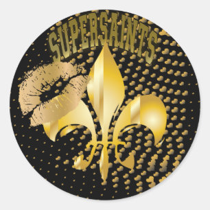 Ren Guld Fleur de Lis Runt Klistermärke