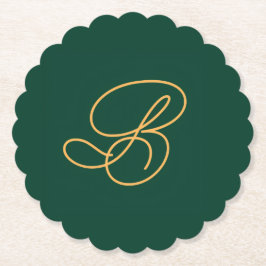 Ren & Guld Monogram Initial Underlägg Papper