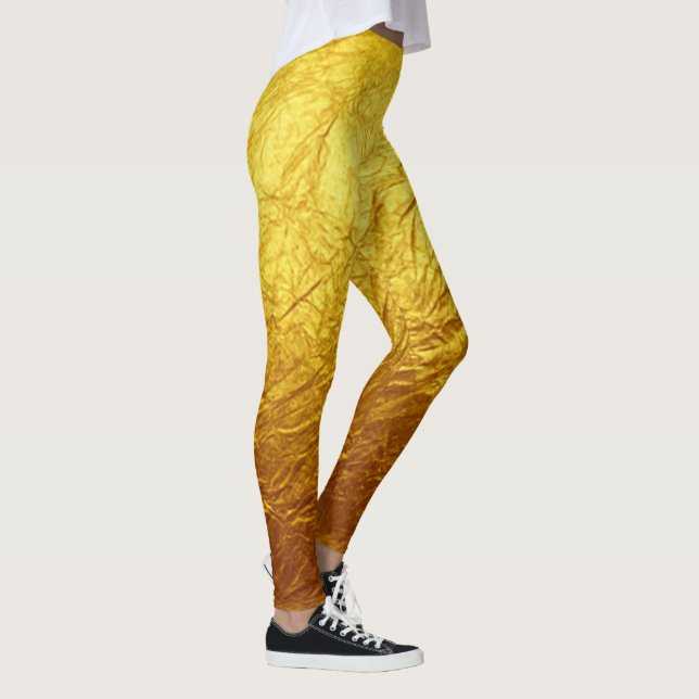 REN GULD PAPPER Mönster + din text / foto Leggings (Höger)