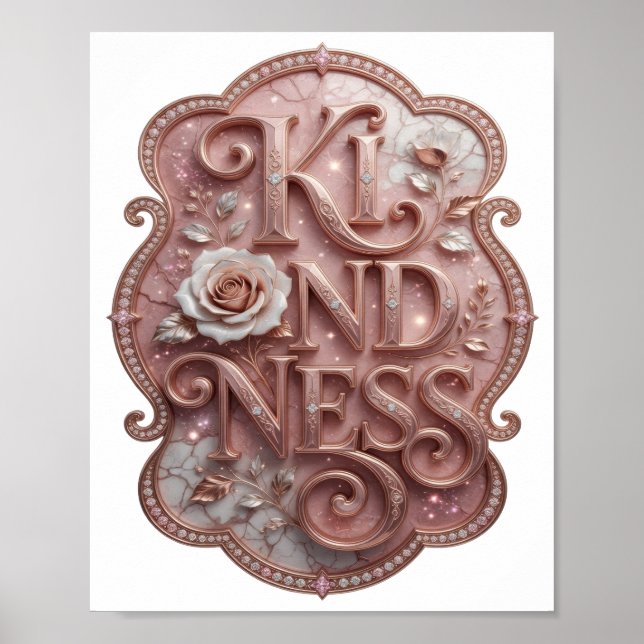 Ren Guld VÄNLIGHET Statement Design Poster (Framsidan)