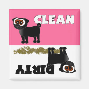 Ren gullig svart mops/smutsar ner diskaremagneten magnet