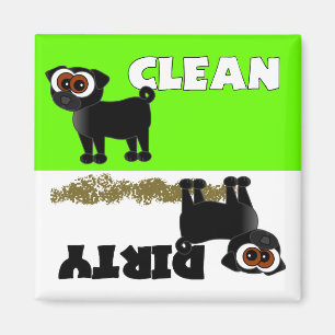 Ren gullig svart mops/smutsar ner diskaremagneten magnet