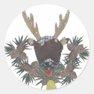 Ren helgdagar, jul som är nyckfull runt klistermärke