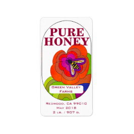 Ren honung Burk 2 lbs./907 g Adressetikett