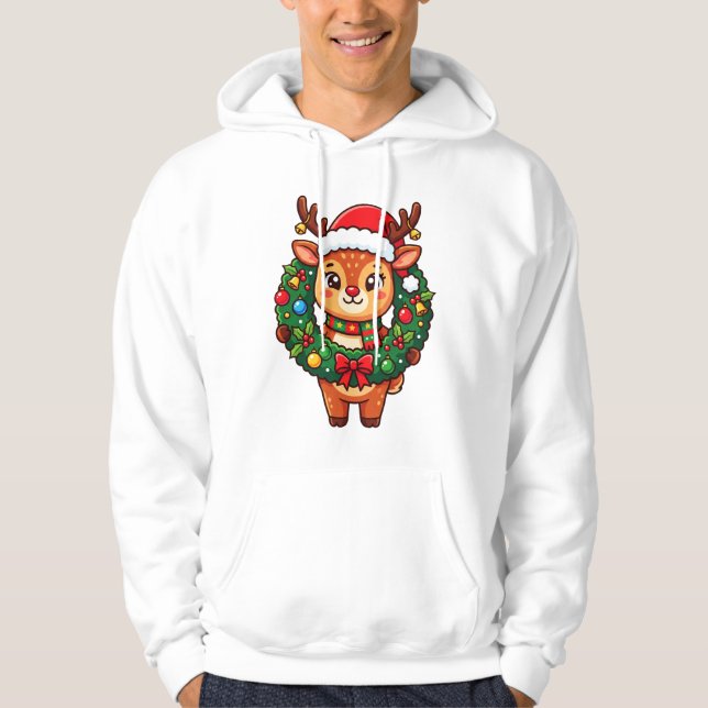 Ren i julkrans hoodie (Framsida)