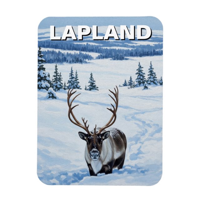 Ren i Lappland Finland Resa Magnet (Vertikal)