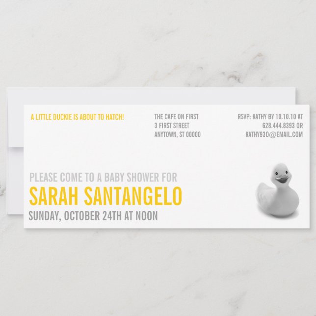 Ren inbjudan till Lemon Kitsch Baby Shower (Framsida)