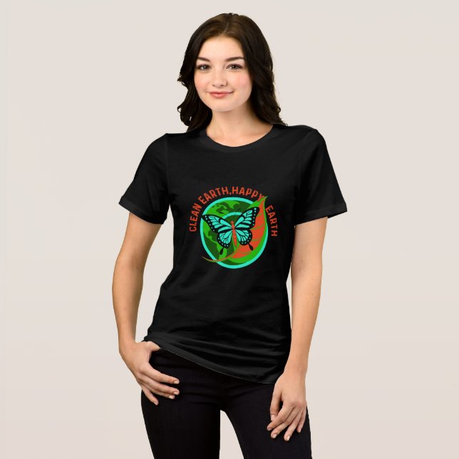 Ren jord Glad jordens dag T-shirt (Framsida Full)