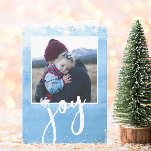 Ren Joy Helgdag Photo Watercolor Snowflake Helgkort