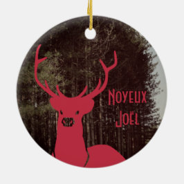 Ren Jul anpassad text quebecois Julgransprydnad Keramik
