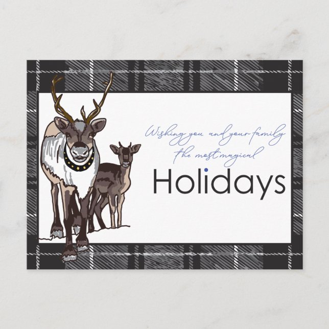 Ren Jul Hjort Magisk Högtid Helg Vykort (Framsida)