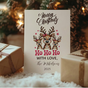 Ren Jul Ho Ho Ho Julkort