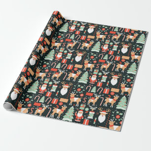 Ren Julgran Mönster Jul Svart Presentpapper