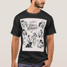 Ren kärlek: Minimalistiskt par i konturer T Shirt