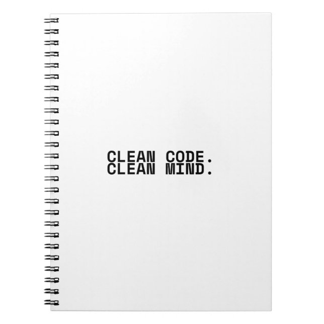 Ren kod ren tanke Minimalistisk industriell  Anteckningsbok (Framsidan)