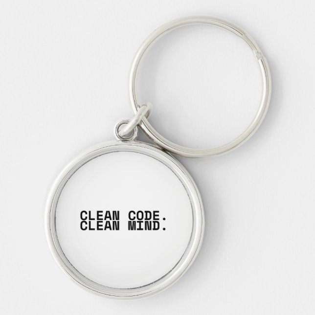 Ren Kod Rent Sinne Minimalistisk Teknik  Rund Silverfärgad Nyckelring (Framsidan)