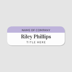 Ren Lavender & White Company Namn Title Namnbricka