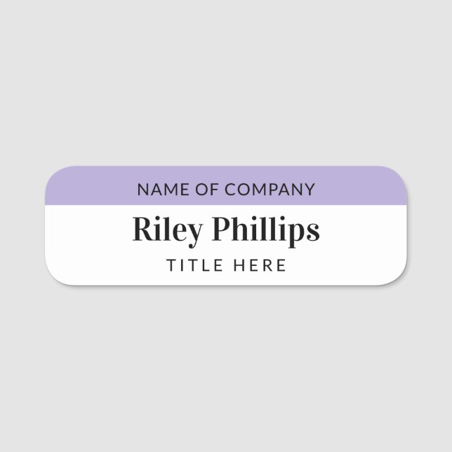 Ren Lavender & White Company Namn Title Namnbricka (Framsida)