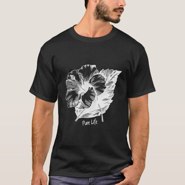 Ren Life Hibiscus Flower T Shirt (Framsida)
