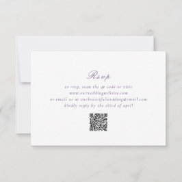 Ren Lila QR-kod Elegant bröllop OSA Kort