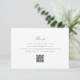 Ren Lila QR-kod Elegant bröllop OSA Kort