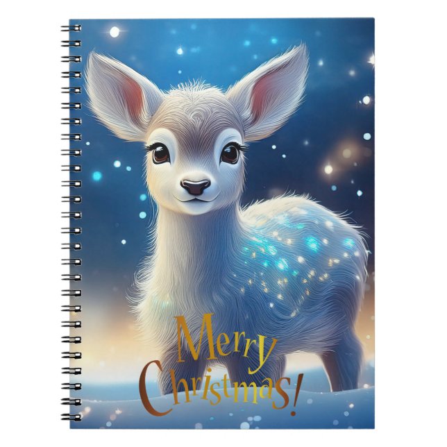 Ren med God Jul hälsning Anteckningsbok (Framsidan)