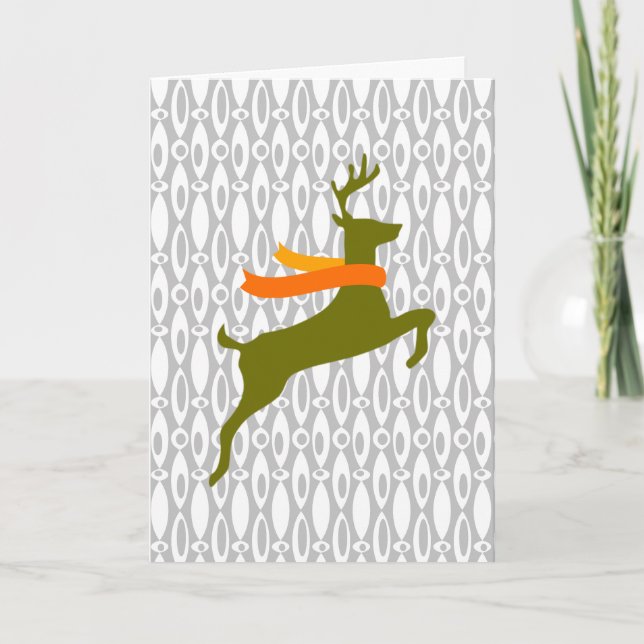 Ren med halsduk helgkort (Framsida)