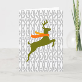 Ren med halsduk helgkort