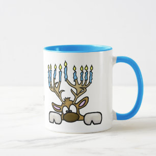 Ren med menorahhorn Chrismukkah-mugg Mugg