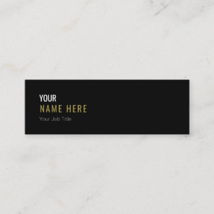 Ren Minimalist modern svart mini- visitkort