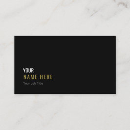 Ren Minimalist modern svart visitkort