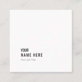 Ren Minimalist modern vit kvadrerar visitkorten Fyrkantigt Visitkort