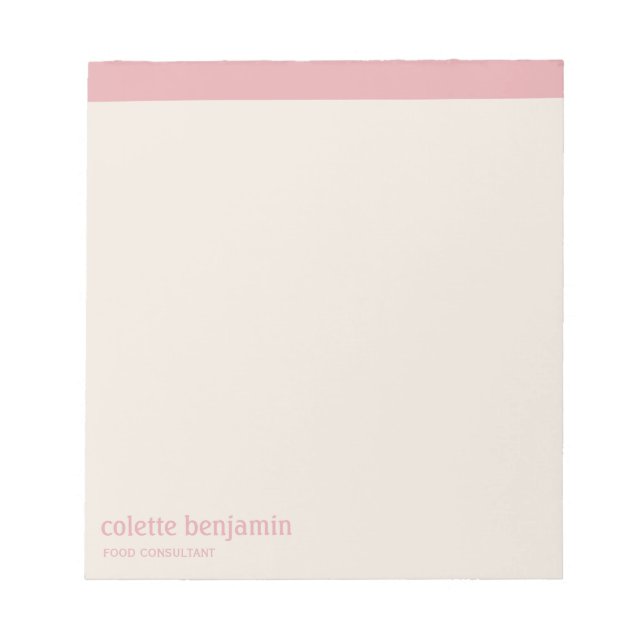 Ren Minimalist Pastellrosa & Blekt Persika Anteckningsblock (Framsida)