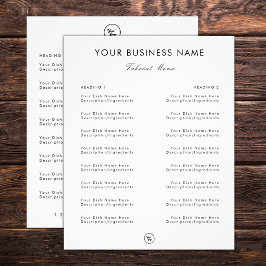 Ren minimalist restaurang takeout-meny & logotyp flygblad