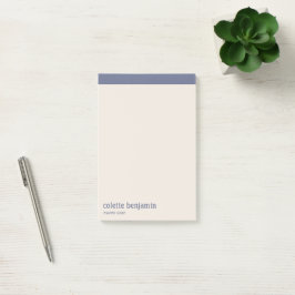 Ren Minimalistisk Blågrå & Blekt Peach Post-it Block