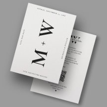Ren Minimalistisk Bröllopsmonogram Vit Modern