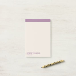 Ren Minimalistisk Lavendel Lila & Blekt Persika Post-it Block