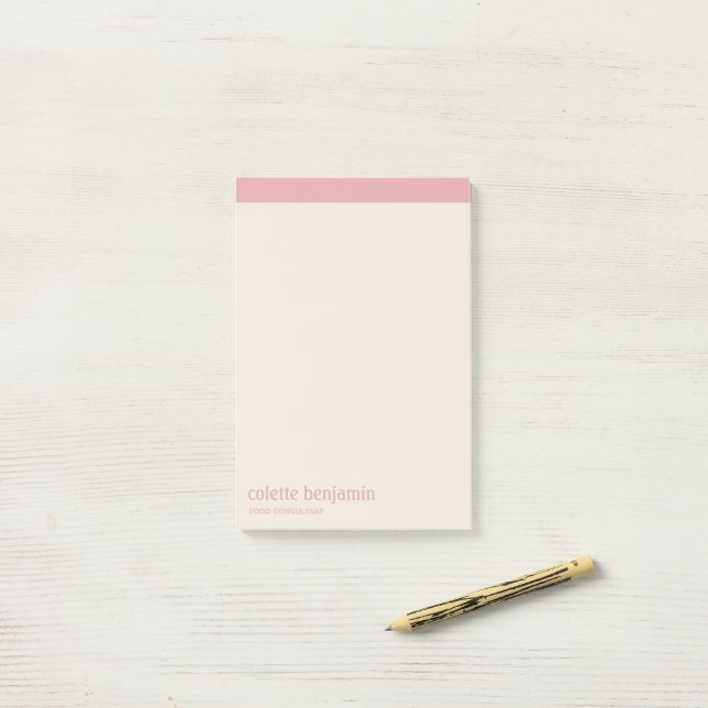 Ren Minimalistisk Pastellrosa & Blekt Persika Post-it Block (På skrivbordet)