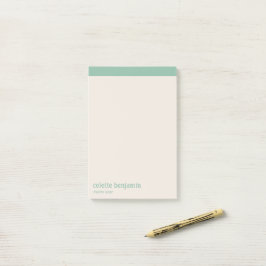 Ren Minimalistisk Turkos-Grön & Blekt Persika Post-it Block