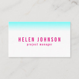 Ren modern aqua- och shock rosalutning visitkort
